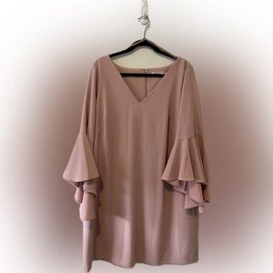 Eliza J Blush Shift Dress with Bell Sleeves